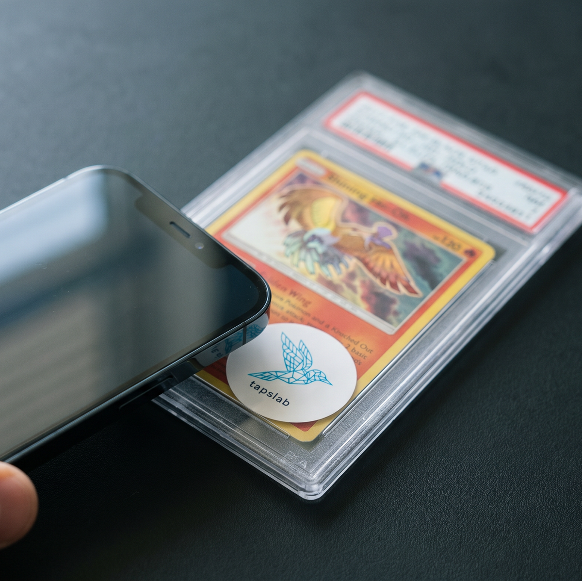 Vendor linking a graded card to an NFC tag